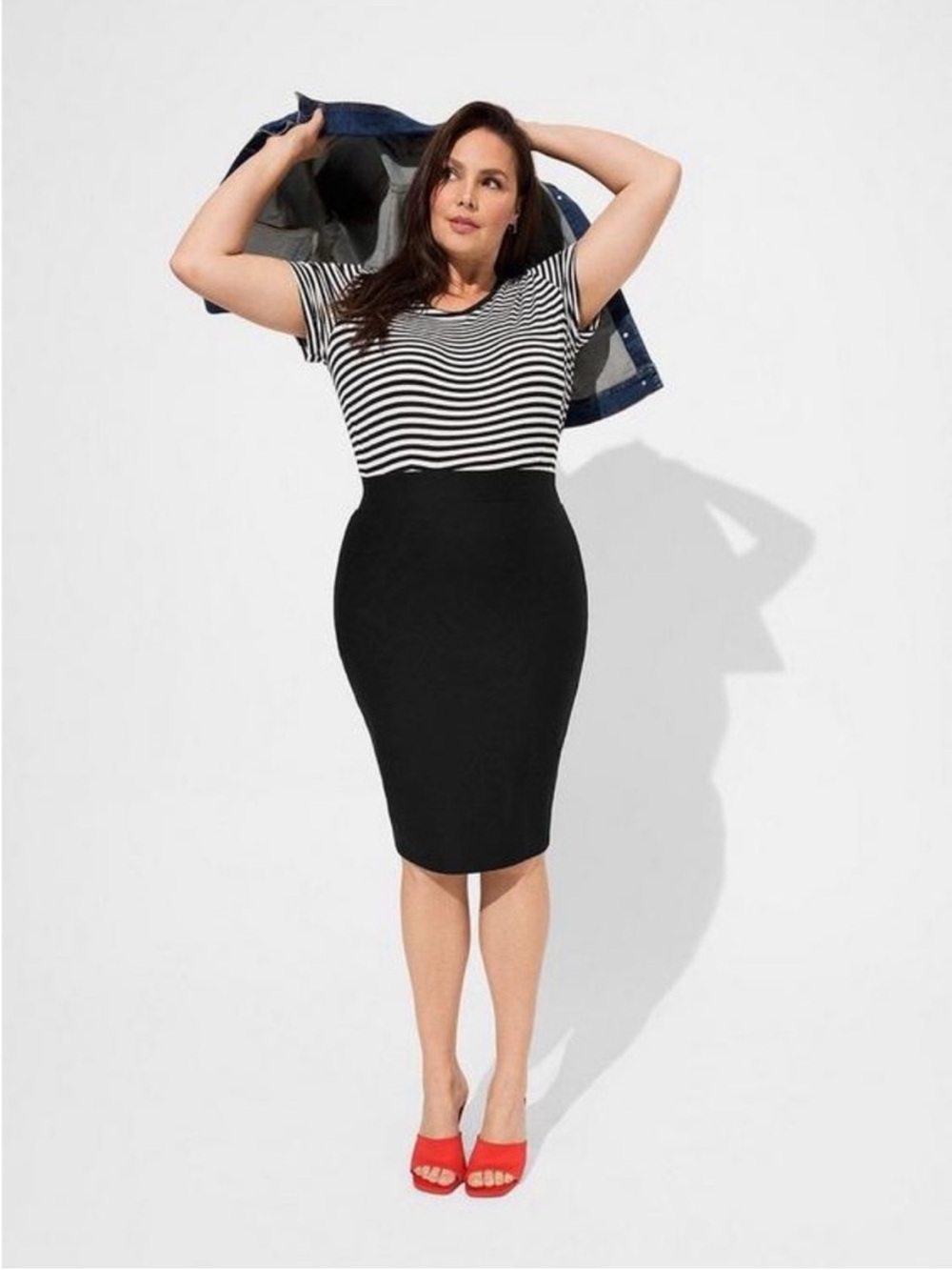 NWT Torrid Studio Luxe Ponte Midi Pencil Skirt Black Plus Size 2X 18 20